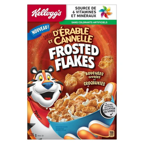 Kellogg's Frosted Flakes Maple Cinnamon Frosted Flakes 435g Box Wholesale Case of 10 - Image 2