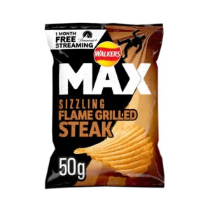 Walkers/Lays Max Sizzling Flame Grilled Steak 50g Bag Wholesale - Case of 24
